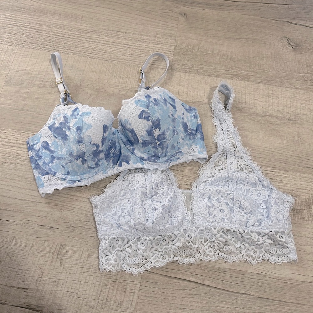 Aerie Lace Blue Bra Bralette Bundle 💙🤍